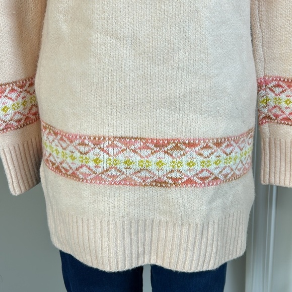 Anthropologie Aimee Alpaca Pompom Blush Pink Peach Mock Neck Sweater Sz XS - Picture 11 of 16